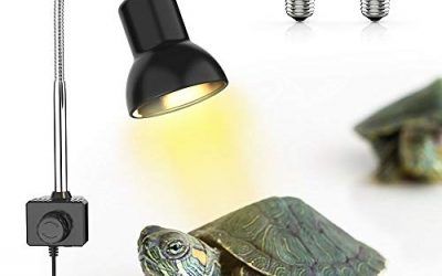 DADYPET Iluminación para Tortuga, Basking Lámpara de Calor Halógena UVA UVB de 25W Reptiles Acuario de Tortuga Lagarto