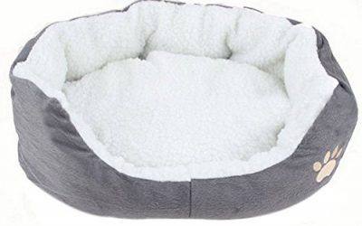 Lubier Cama Perro Cama Gatos Cojín para Mascotas Algodón Hogar de Mascotas (S, Gris)