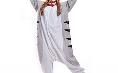 LPATTERN Cosplay Disfraz Pijamas Animales Carnaval Fiestas Partidos Franela Adultos Mujer Hombre Gato M Gris