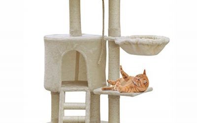 MC Star Árbol para Gato con Rascador de 96cm, Arañazo Juguete de Gatos de Sisal Natural,Beige