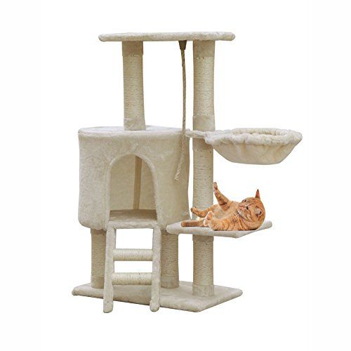 MC Star Árbol para Gato con Rascador de 96cm, Arañazo Juguete de Gatos de Sisal Natural,Beige