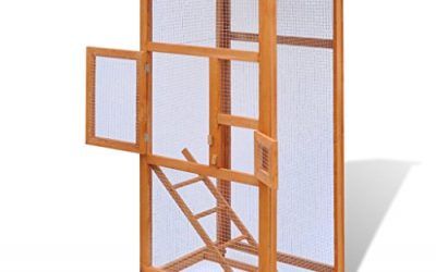 Festnight Jaula para Pájaros Grande Madera Resistente a la Intemperie 65x63x165 cm