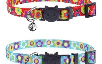 ABIsedrin Collar de Gato con Campanas y Hebilla de Seguridad de Liberación Rápida. Ajustable y Adecuada Hebilla Collar de Gato para Gatos domésticos (Rojo y Azul)