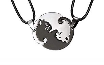 ccsfrgtrh 1 par de Mujeres Hombres Pareja Amantes Collar de Cadena Colgante Gatito Gato Abrazo joyería , mascotas