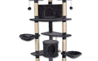 Dibea KB00703 XXL Árbol Rinconero Rascador para Gatos, Altura 200 Cm, Escalador Grande Gris