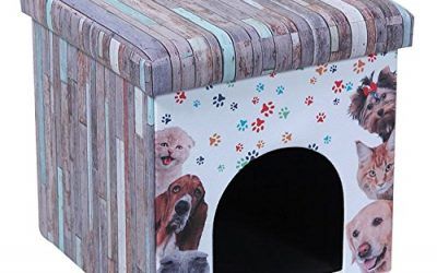 La Vida en Led Caseta Perro Gato Puff Asiento Desmontable Plegable (Estampado)