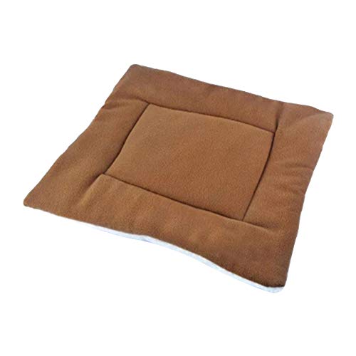Hosaire 1x Alfombra de Colorear Tela de Cachemira e Invierno Manta Cálida Cama para Perro, Manta para Gato, Asiento para Mascotas Todas Las Alfombra para Mascotas Size L-65 * 52CM (Marrón) , mascotas
