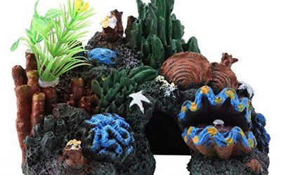 Pssopp Colorido Resina Artificial Arrecife de Coral Cueva Decoración para Peces de Agua Salada Peces Marinos Peces de Agua Dulce Acuario Ornamento Decoración