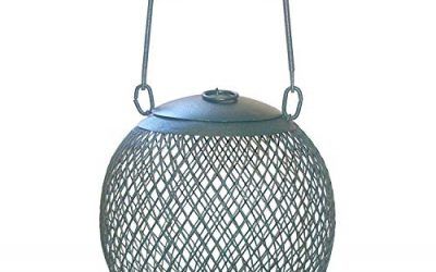 Perky-Pet Comedero para pájaros en Malla Metalica Resistente – Alimentador Bola Verde Decorativa – Dispensador de Comida con Colgador para su jardín – Capacidad de 300g de Semillas #GSB00344
