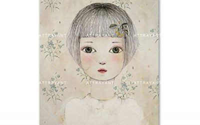Acuarela Vintage Girl Cactus Nursery Wall Art Print lienzo pintura nórdica carteles e impresiones cuadros de pared para sala de estar E 40 * 50 cm
