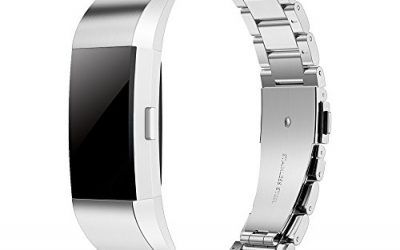 Simpeak Correa Compatible Fit bit Charge 2 (5.5-8.1 Pulgadas), Correa de Acero Inoxidable Reemplazo Wristband Pulseras de Repuesto Bandas Fit bit Charge 2 Fitness,Plata