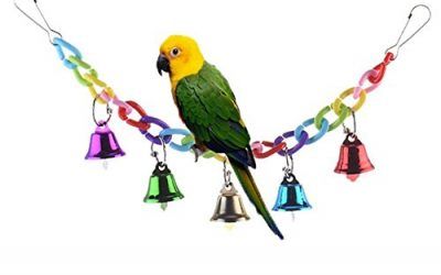 Keersi Columpio Colorido con Campanas para pájaros , mascotas