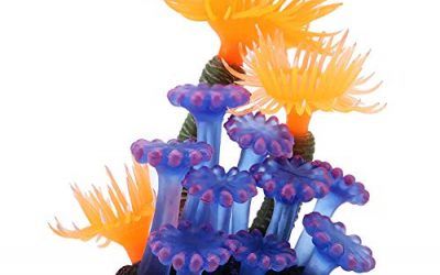 Coral Artificial, Planta de simulación Silicona Luminosa Anémona de mar de Coral para decoración de Paisaje de Acuario de Peces Adornos