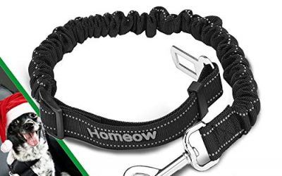 HOMEOW Cinturón Perro Coche de Seguridad Transportar Mascotas Gato para Viaje Multifunción Cinturón Ajustable elástico de Nylon Negro