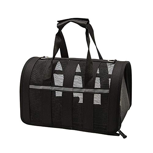 NICREW Bolsa de Transporte Perros Gatos, Bolso de Viaje del Mascotas, Transportin para Perros Bolso Gato de Coche, Bolsa Plegable para Viaje de Tren (L)