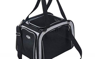 HAPPY HACHI Transportin Perro Pequeño Ligero Cómodo Bolsa Gato para Transporte Gran Espacio con Ventana Malla (43x28x28 cm, Gris)