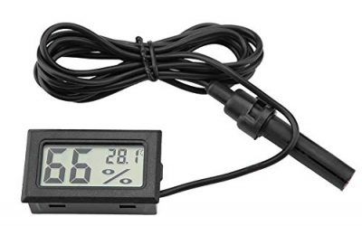 FTVOGUE Mini higrómetro de termómetro LCD Integrado con sonda Externa para incubadoras, incubadoras, Tanque de Reptiles, Acuario, Tanque de Peces