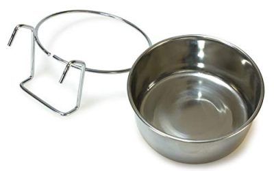 Arquivet Comedero o Bebedero Acero Inoxidable para pájaros con Gancho – Comedero para Aves – Alimentador para pájaros – Contenedor de Comida para pájaros – 150 ml