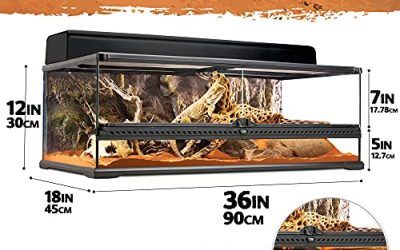 EXO TERRA Exoterra Terrario Grande Low de 121 L, 90 x 45 x 30 cm, 90x45x30 cm (Paquete de 1)