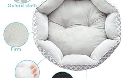 CatRomance Cama Gato y Perros Pequeños de Cálida 50cm de Diámetro, Sofá Cama para Mascotas Lavable con Suave Cojín Desmontable para Gatos Pequeño y Grandes, Perros Pequeños, 50x50x15 cm