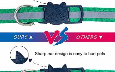 Extodry 8 Piezas Collar Gato Reflectante,Collares para Gatos con Campanas y Hebilla de Seguridad de Liberación Rápida,Personalizado Gatos Accesorios para Mascotas(8 Colores y 2 Etiquetas)