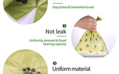 Bolsas Caca Perro,Aokyom 645 PCS Bolsas para Excrementos de Perros Bolsas Perro con 1Dispensador Bolsas Caca Perro Hecho de la Mezcla de Almidón de Maíz Fuerte y a Prueba de Fugas Bolsas Caca de Perro