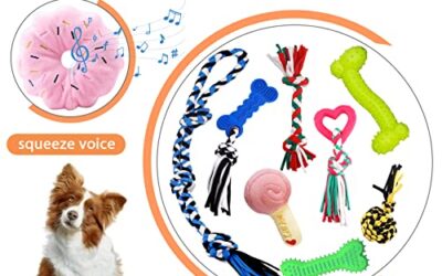 Tonsooze Juego de Juguetes para Perros, 20 Piezas Durable Masticable Cuerda Soledad Grupo de Juguete,Cuerda Juguete Interactivo de algodón con Nudo para Masticar para Limpiar los Dientes Adecuado
