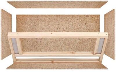 REPITERRA Terrario para reptiles y anfibios, terrario de madera con ventilación frontal, 100 x 40 x 40 cm