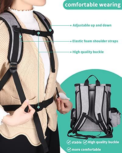 Mochila Gato Extensible, Mochila Perro Plegable, Mochila Gatos Transporte, Carga Máxima 10 Kg, Transportin para Gato, Transportin Perro Pequeño, para Viajar en Tren/automóvil/Restaurante/avión