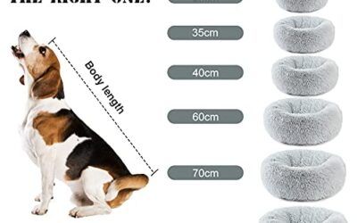 Vanansa Cama para Perros pequeños, autocalentable, Redonda, de Felpa, para Perros medianos y pequeños, para Mejorar el sueño y Mantener el Calor, Gris 40 cm