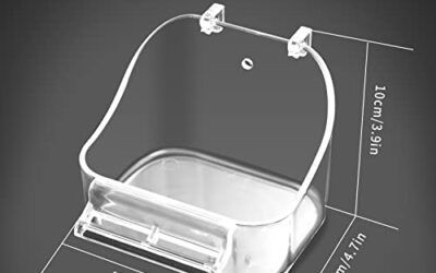 Comedero para bañera para pájaros – Accesorios de Ducha de Jaula de pájaros para pájaros Colgante de Aves para Mascotas Cockatiel Jaula Ducha de Agua Alimentador de Alimentos, Transparente 2pcs
