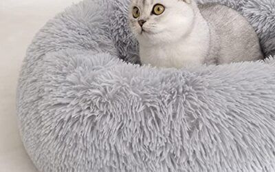Cama para Perros Cama para Gatos Cama Lavable para Perros Donut Sofá Redondo de Felpa Suave para Perros con Cama Inferior Impermeable para Gatos Mascota de 3 kg