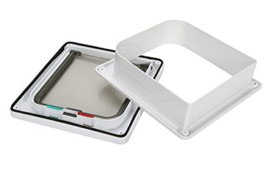 TKOOFN – Puerta basculante para gatos y perros, entrada y salida controlable, fabricada en material plástico ABS