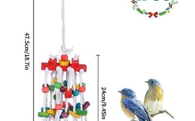 Juguetes para Masticar Loros Pequeño y Mediano,Juguetes para Loros Aves para Bloques de Madera,Juguetes Colgantes Masticar para Guacamayos,Cacatúas,Pajaros