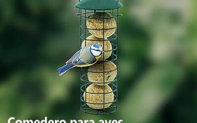 Mice&Co Comedero Pájaros Bolas de Grasa Exterior – Comedero Jardín Aves Silvestres Bolas Sebo | Pack 1 Comedero y 12 Bolas